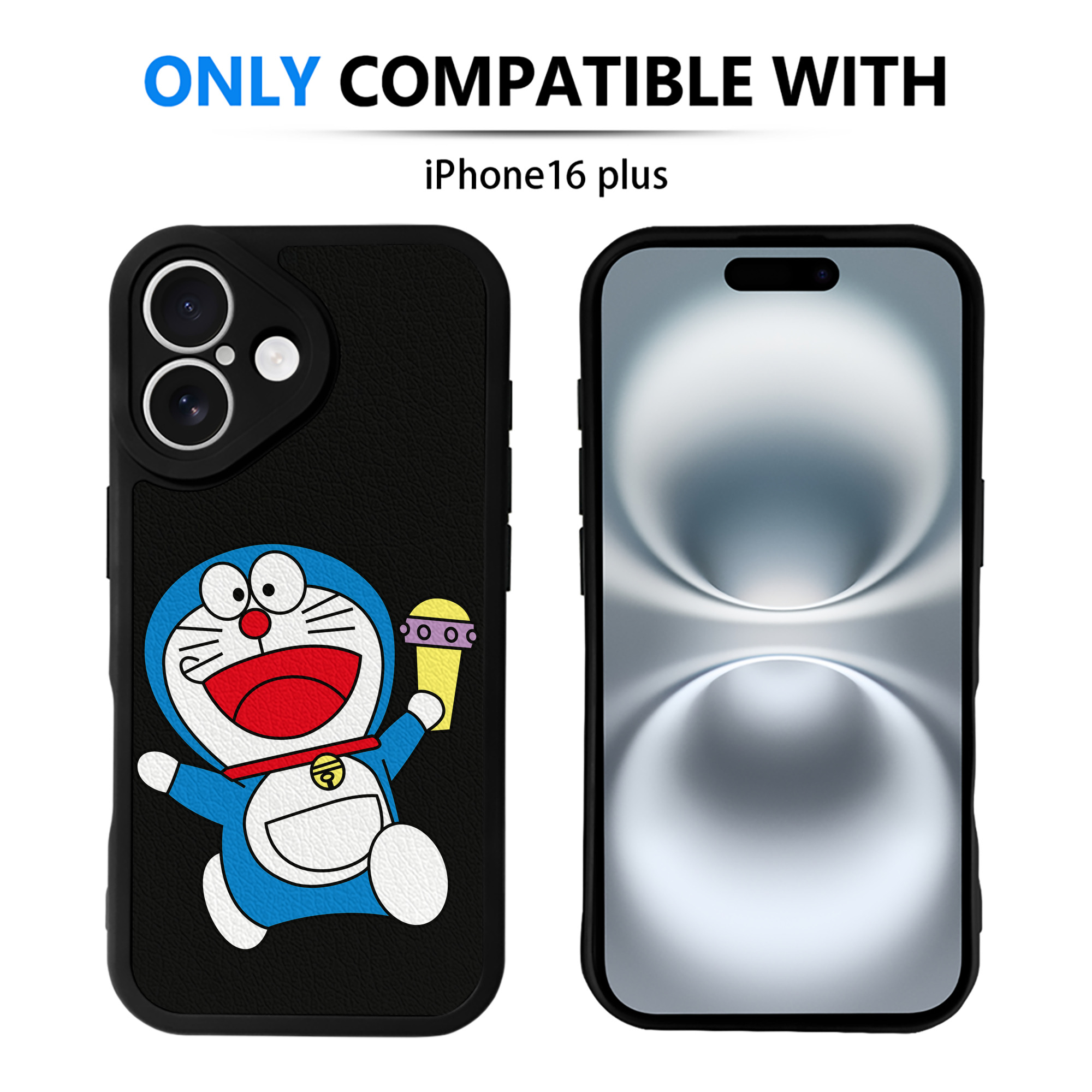 （画像用） ドラえもん Doraemon 【iPhone 16シリーズ対応】シリコンスマホケース（レザー調） 材質：シリコン